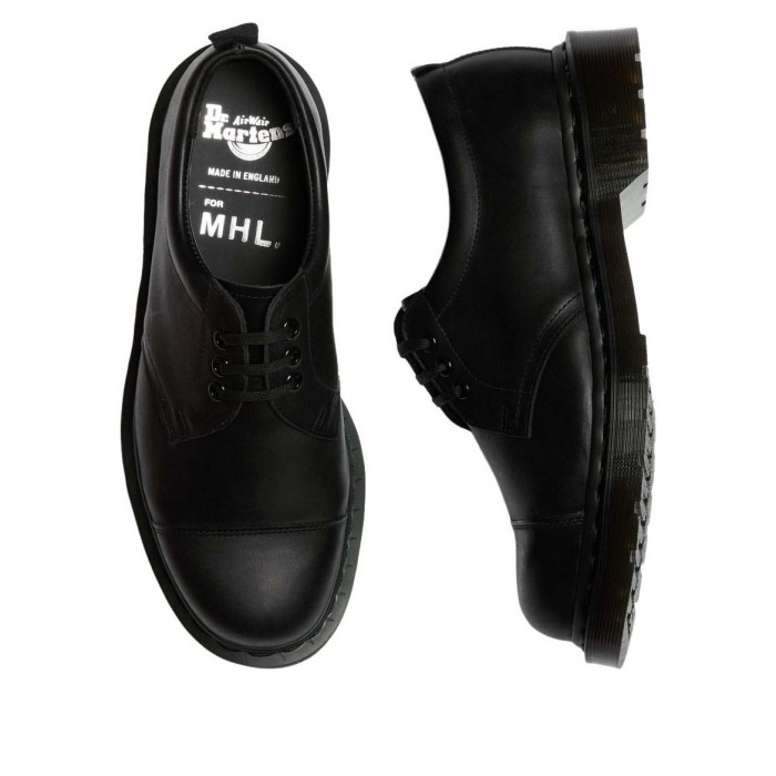 Dr. Martens 1461 MHL 3-Eye Leather Shoes Black Grained Oiled - мужская сетка размеров Dr. Martens 1461 MHL 3-Eye Leather Shoes Black Grained Oiled - мужская сетка размеров