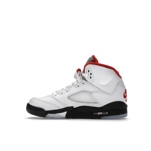Кроссы Jordan 5 Retro Fire Red Silver Tongue (2020) (GS) - подростковая сетка размеров