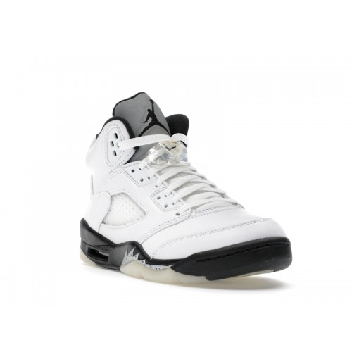 Air Jordan 5 Retro GS White Black - подростковая сетка размеров