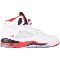 Подростковые кроссовки Jordan 5 Retro Fire Red Black Tongue (2013) (GS)