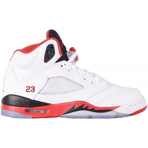 Кроссы Jordan 5 Retro Fire Red Black Tongue (2013) (GS) - подростковая сетка размеров