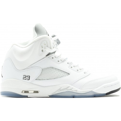 Кроссы Jordan 5 Retro Metallic White (2015) (GS) - подростковая сетка размеров