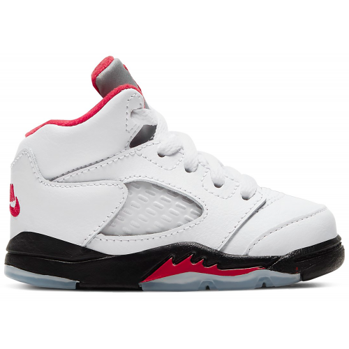 Кроссы Jordan 5 Retro Fire Red Silver Tongue (2020) (TD) - детская сетка размеров