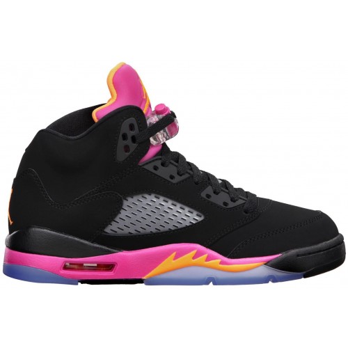 Кроссы Jordan 5 Retro Black Pink (GS) - подростковая сетка размеров