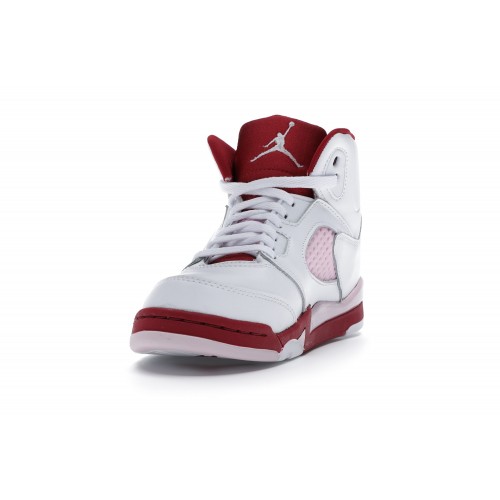 Кроссы Jordan 5 Retro White Pink Red (PS) - детская сетка размеров