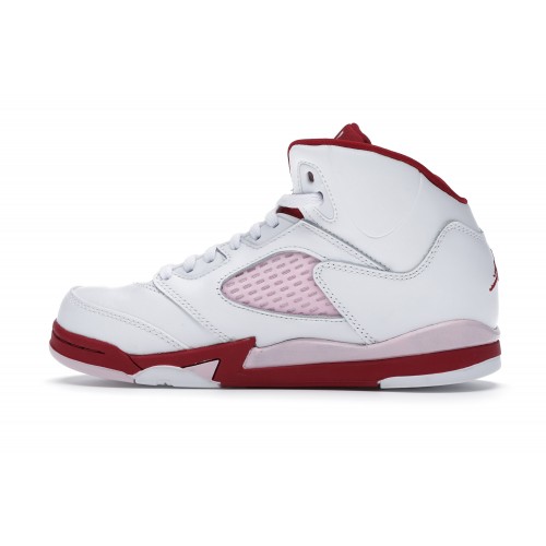 Кроссы Jordan 5 Retro White Pink Red (PS) - детская сетка размеров