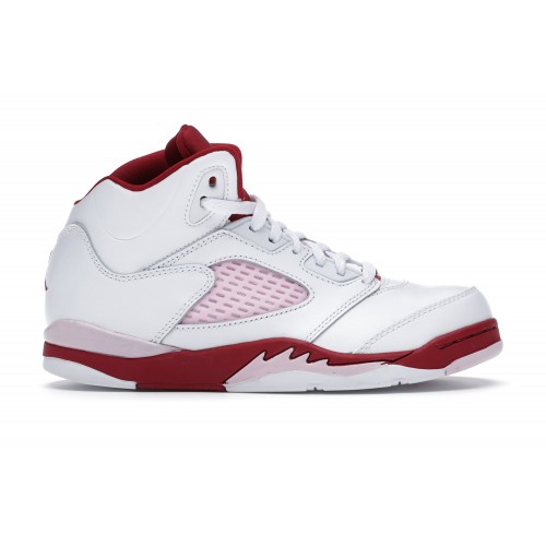 Кроссы Jordan 5 Retro White Pink Red (PS) - детская сетка размеров