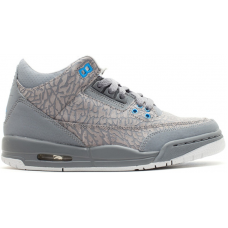 Подростковые кроссовки Jordan 3 Retro Flip Cool Grey Blue Glow (GS)