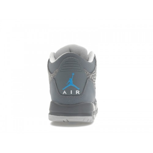 Air Jordan 3 Retro GS Cool Grey Blue Glow - подростковая сетка размеров