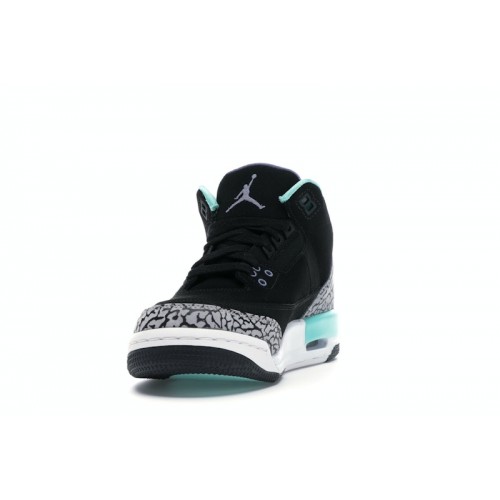 Кроссы Jordan 3 Retro Bleached Turquoise Mint (GS) - подростковая сетка размеров