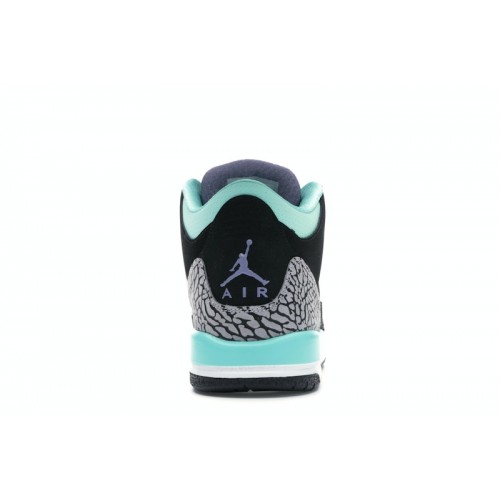 Кроссы Jordan 3 Retro Bleached Turquoise Mint (GS) - подростковая сетка размеров