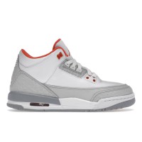 Подростковые кроссовки Jordan 3 Retro White Crimson Grey (GS)