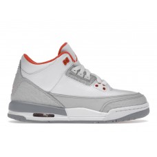 Подростковые кроссовки Jordan 3 Retro White Crimson Grey (GS)