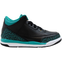 Детские Jordan 3 Retro Black Metallic Gold Rio Teal (PS)