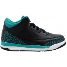 Детские Jordan 3 Retro Black Metallic Gold Rio Teal (PS)