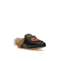 Женские Gucci Floral Embroidered Princetown Mules Black (W)