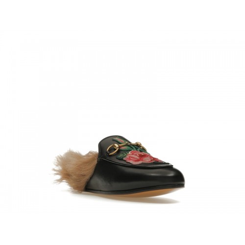Gucci Floral Embroidered Princetown Mules Black (W) - женская сетка размеров