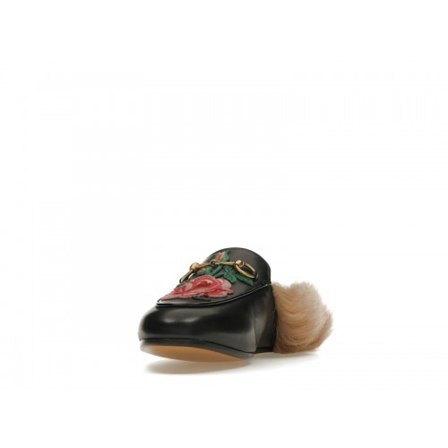 Gucci Floral Embroidered Princetown Mules Black (W) - женская сетка размеров