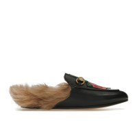 Женские Gucci Floral Embroidered Princetown Mules Black (W)