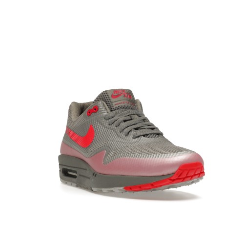 Кроссы Nike Air Max 1 Hyperfuse Premium Grey Solar Red - мужская сетка размеров