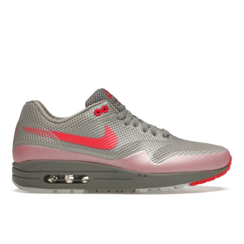 Кроссы Nike Air Max 1 Hyperfuse Premium Grey Solar Red - мужская сетка размеров