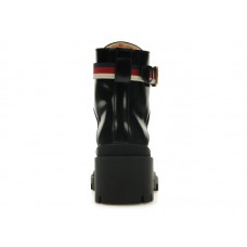 Gucci Sylvie Web 55mm Ankle Boot Black Leather