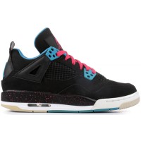 Подростковые Jordan 4 Retro Black Vivid Pink Dynamic Blue (GS)