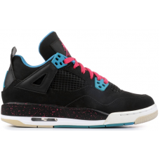 Подростковые кроссовки Jordan 4 Retro Black Vivid Pink Dynamic Blue (GS)