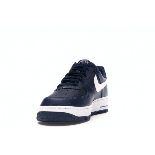 Кроссы Nike Air Force 1 Midnight Navy/White - мужская сетка размеров