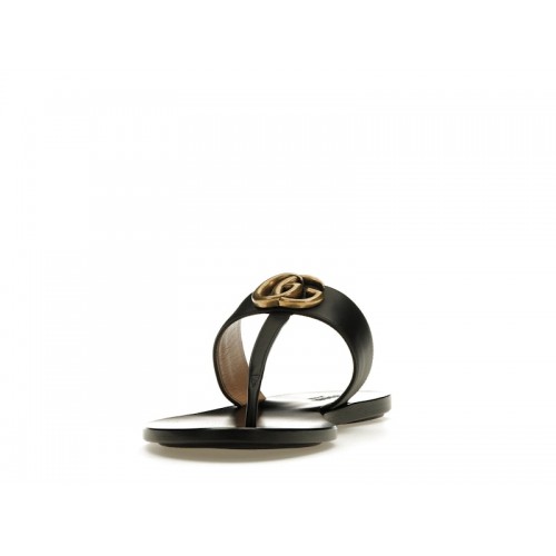 Gucci Double G Thong Sandal Black Leather - мужская сетка размеров