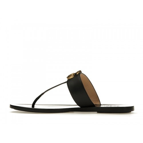 Gucci Double G Thong Sandal Black Leather - мужская сетка размеров