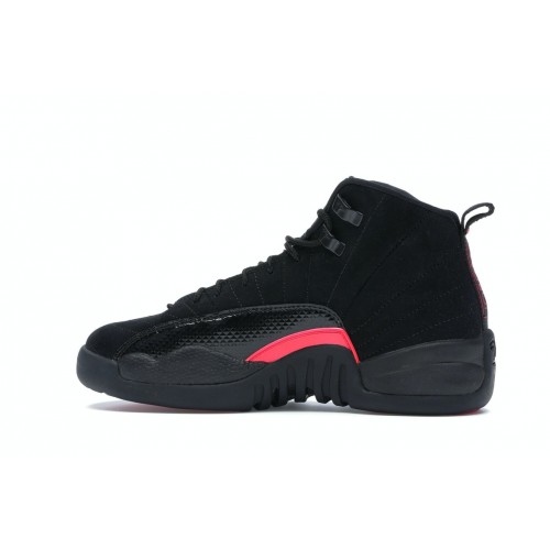 Кроссы Jordan 12 Retro Black Rush Pink (GS) - подростковая сетка размеров