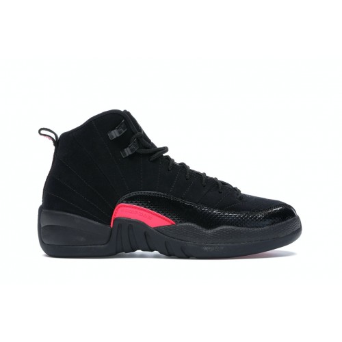 Кроссы Jordan 12 Retro Black Rush Pink (GS) - подростковая сетка размеров