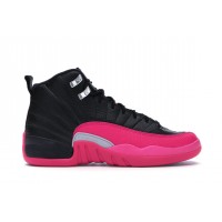 Подростковые кроссовки Jordan 12 Retro Black Deadly Pink (GS)