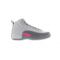 Подростковые кроссовки Jordan 12 Retro Wolf Grey Vivid Pink (GS)