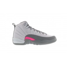 Подростковые кроссовки Jordan 12 Retro Wolf Grey Vivid Pink (GS)