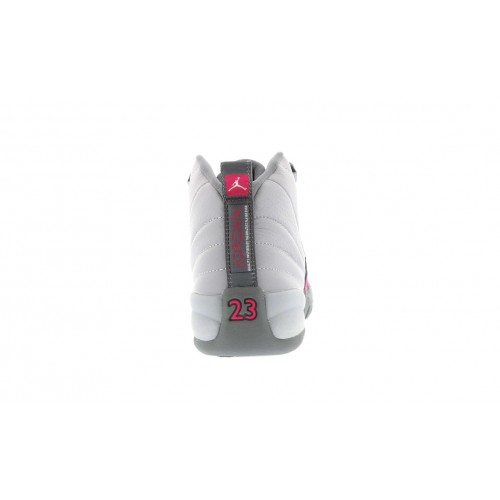 Кроссы Jordan 12 Retro Wolf Grey Vivid Pink (GS) - подростковая сетка размеров