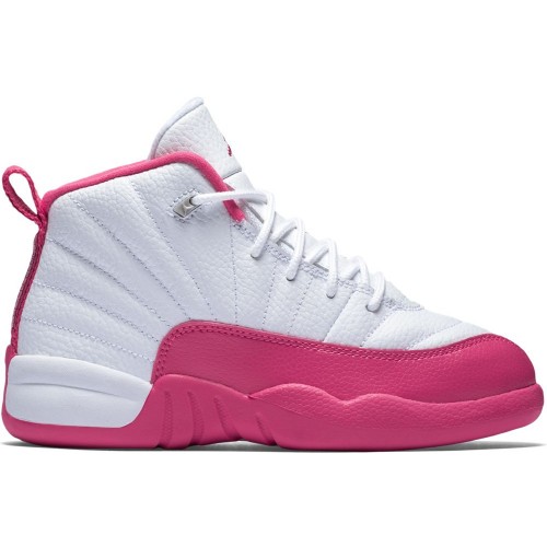 Кроссы Jordan 12 Retro Dynamic Pink (PS) - детская сетка размеров