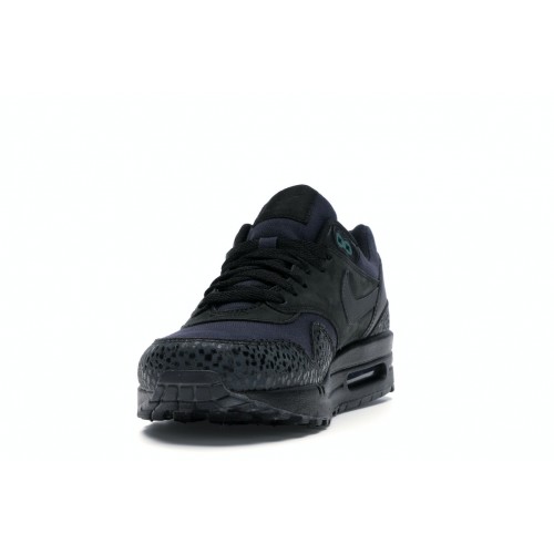 Кроссы Nike Air Max 1 Black/Black-Bonsai - мужская сетка размеров