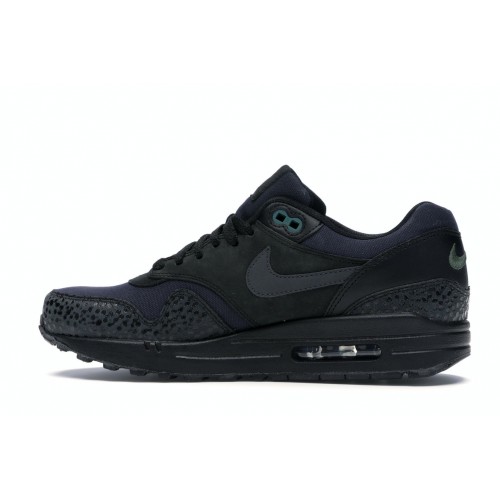 Кроссы Nike Air Max 1 Black/Black-Bonsai - мужская сетка размеров