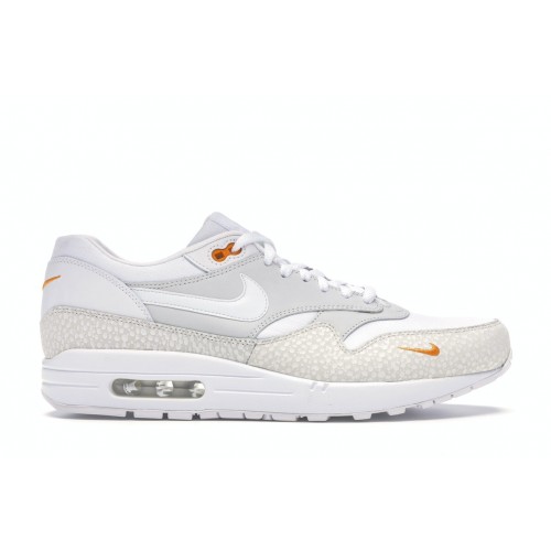 Кроссы Nike Air Max 1 White Kumquat - мужская сетка размеров