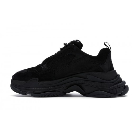 Кроссы Balenciaga Triple S Triple Black (2018 Reissue) (Nondistressed) - мужская сетка размеров