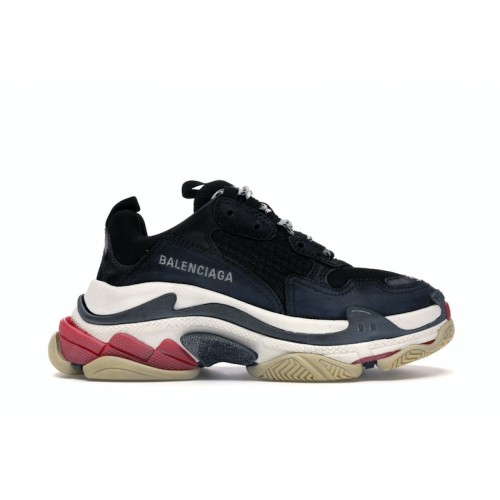 Кроссы Balenciaga Triple S Black White Red (2018 Reissue) - мужская сетка размеров