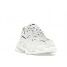 Женские Balenciaga Triple S Allover Logo White (W)