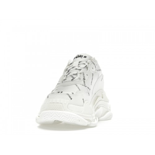Кроссы Balenciaga Triple S Allover Logo White (W) - женская сетка размеров