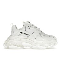 Женские кроссовки Balenciaga Triple S Allover Logo White (W)
