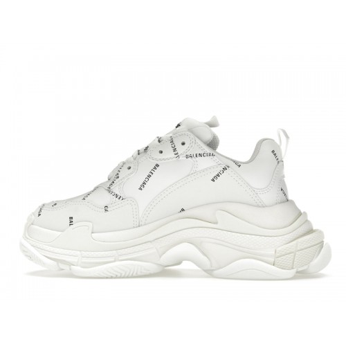 Кроссы Balenciaga Triple S Allover Logo White (W) - женская сетка размеров