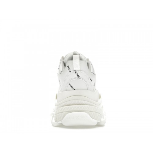 Кроссы Balenciaga Triple S Allover Logo White (W) - женская сетка размеров