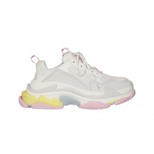 Кроссы Balenciaga Triple S White Yellow (W) - женская сетка размеров
