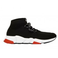Кроссовки Balenciaga Speed Trainer Lace Up Black Black White Red